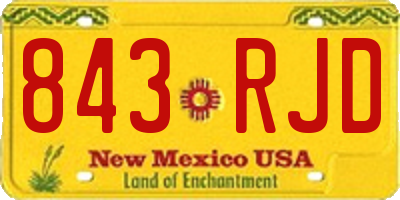 NM license plate 843RJD