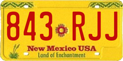 NM license plate 843RJJ