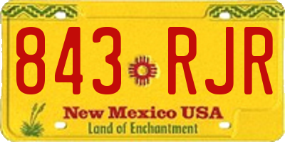 NM license plate 843RJR