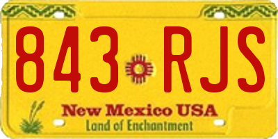 NM license plate 843RJS
