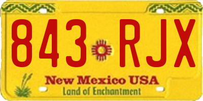 NM license plate 843RJX
