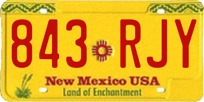 NM license plate 843RJY