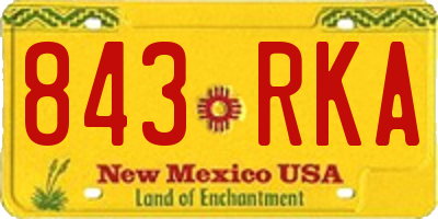 NM license plate 843RKA