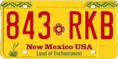 NM license plate 843RKB