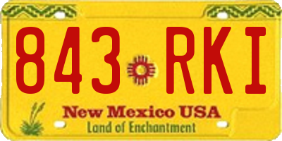 NM license plate 843RKI