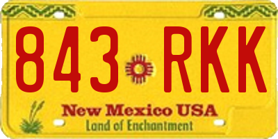 NM license plate 843RKK