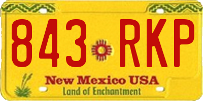 NM license plate 843RKP
