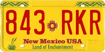 NM license plate 843RKR