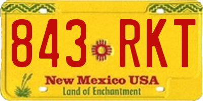NM license plate 843RKT