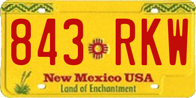 NM license plate 843RKW