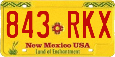 NM license plate 843RKX