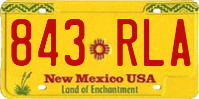 NM license plate 843RLA