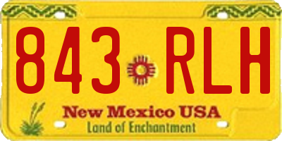 NM license plate 843RLH
