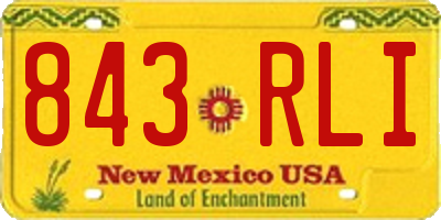 NM license plate 843RLI