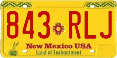 NM license plate 843RLJ
