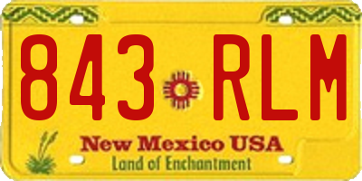 NM license plate 843RLM