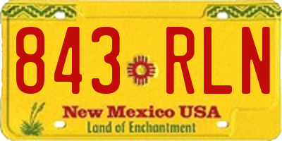 NM license plate 843RLN