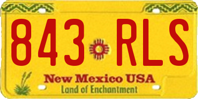 NM license plate 843RLS