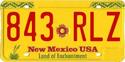 NM license plate 843RLZ