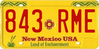 NM license plate 843RME
