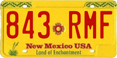 NM license plate 843RMF