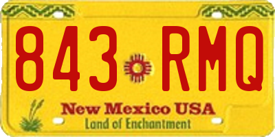NM license plate 843RMQ