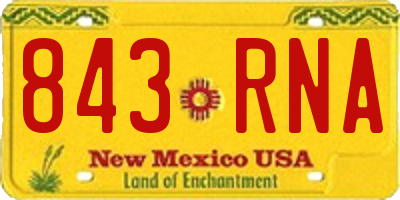 NM license plate 843RNA