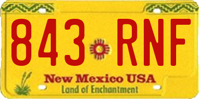 NM license plate 843RNF