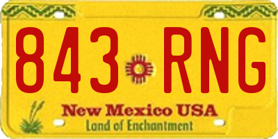 NM license plate 843RNG