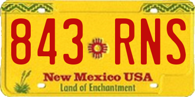 NM license plate 843RNS