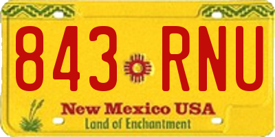 NM license plate 843RNU