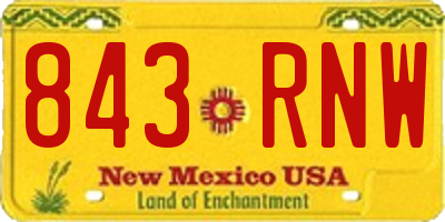 NM license plate 843RNW