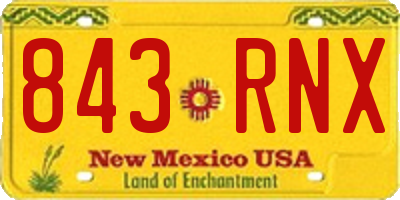 NM license plate 843RNX