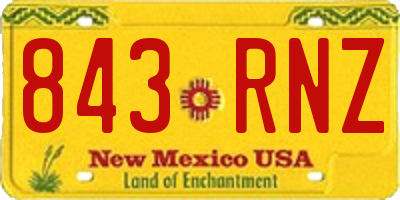NM license plate 843RNZ