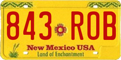 NM license plate 843ROB