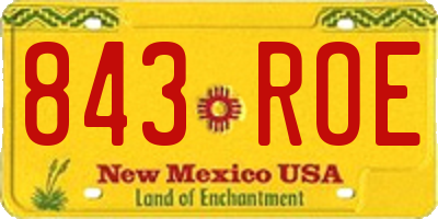 NM license plate 843ROE