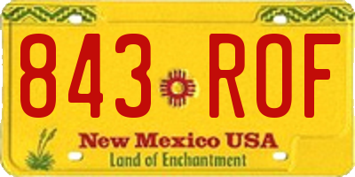 NM license plate 843ROF