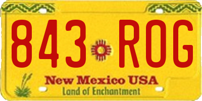 NM license plate 843ROG