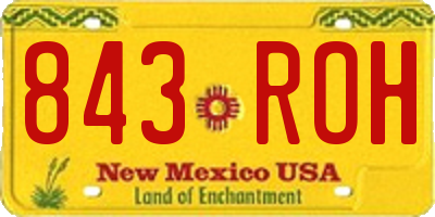 NM license plate 843ROH