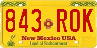 NM license plate 843ROK