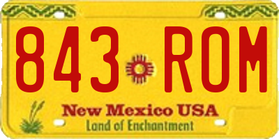 NM license plate 843ROM