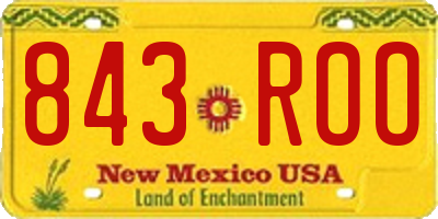 NM license plate 843ROO