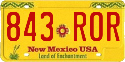 NM license plate 843ROR