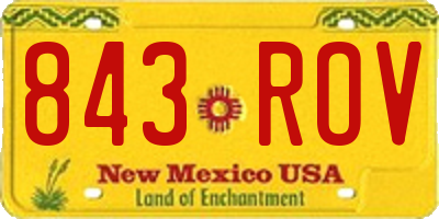 NM license plate 843ROV