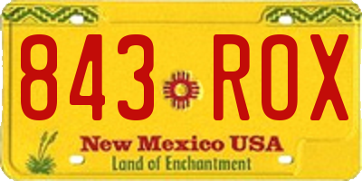 NM license plate 843ROX