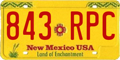 NM license plate 843RPC