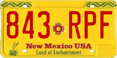 NM license plate 843RPF