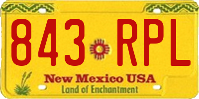 NM license plate 843RPL