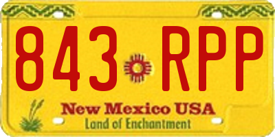 NM license plate 843RPP