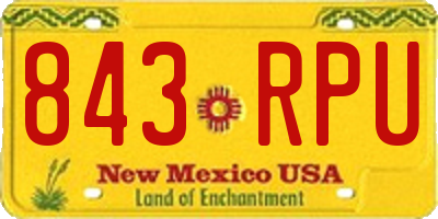 NM license plate 843RPU